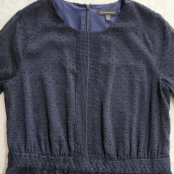 Women's Banana Republic Flutter Sleeve Dress, Navy Blue, Size 6, PreOwned - Picture 4 of 9